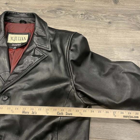 Wilsons M. Julian Leather Jacket Size XL Men Black Long Distressed - Picture 3 of 4